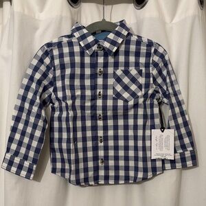 NWT Sammy + Nat Navy & White Gingham Button-Down Shirt